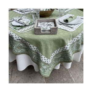 European Full Length Good Quality 100% Cotton Embroidered Style Jacquard Rectangular <b>Table</b> Cloth Hotel Restaurant Desk <b>Cover</b> Set - Product Image 3