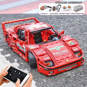 MOULD KING 13095, Coche Deportivo Ferrari F40 Técnico a Escala 1:10, Modelo de Coche de Carreras Motorizado, Bloques de Construcción, Ladrillos, Juguetes, Regalos para Niños - Product Image 1