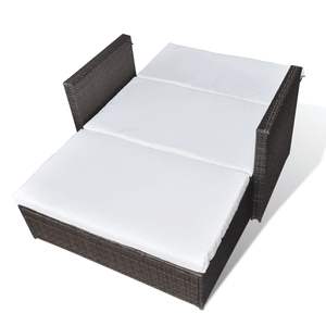 Conjunto de Muebles Modulares de Ratán PE Marrón de 2 Plazas para Exteriores, Estilo Jardín - Product Image 6