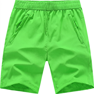 Shorts Bermuda pour homme en polyester noir uni, taille élastique, séchage rapide, décontractés, sportifs - Product Image 6