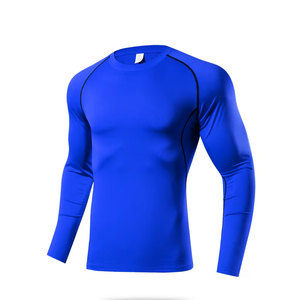 T-shirt de fitness à manches longues pour homme, coupe ajustée, anti-transpiration, très extensible, col rond - Product Image 6