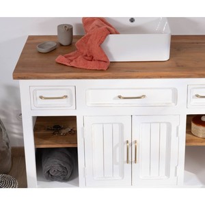 Vandana Royal Value acacia wood <b>vanity</b> unit Trégastel 120 cm - Product Image 6