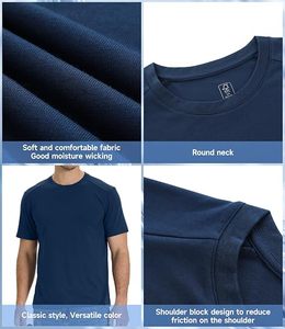 T-shirts pour hommes 100% coton, coupe ample, manches courtes, col rond, poids lourd, anti-transpiration, respirants, séchage rapide, anti-plis - Product Image 6