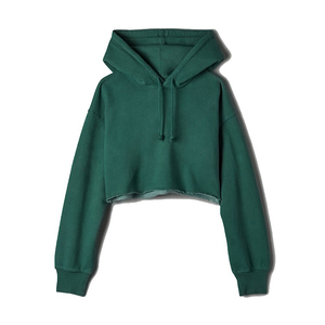 Sudadera Corta Personalizada Informal para Mujer, Sudadera con Capucha de Algodón French Terry, Sudadera Corta Lisa, la Mejor Moda para Exteriores, OEM Transpirable - Product Image 1