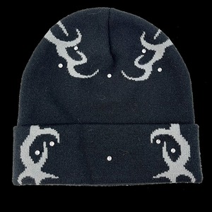 Gorro de Punto Turquesa con Patrón de Cruz Blanca y Decoración de Diamantes de Imitación, Unisex, Casual, para Invierno, 100% Acrílico, 56-58CM - Product Image 5