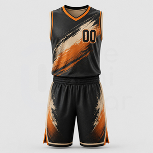 Ensemble de maillots de basket sans manches pour hommes, violet et noir rayé, sublimé, en polyester respirant, coupe athlétique toutes saisons - Product Image 1