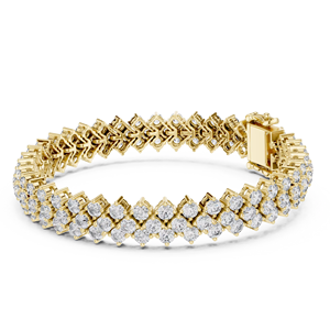 Ensemble de bracelets tennis de luxe certifiés, en or jaune 18 carats, avec diamants taillés en laboratoire uniques et plaqués rhodium, pour usage quotidien, bureau et mariage - Product Image 1