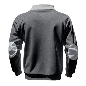 Sweat-shirt à capuche mi-zippé pour homme, manches raglan, couleur unie, coupe décontractée, poche, en polaire, pour l'hiver, extensible - Product Image 4