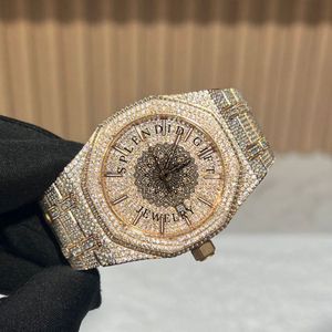 Splendide Montre Homme à Quartz Analogique avec Strass, Boîtier en Cristal Saphir, Fermoir Déployant, Mouvement ETA 28mm, Étanche - Product Image 2