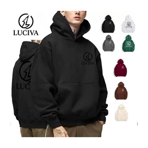 <b>Men's</b> Oversized Heavyweight Hoodie – Drop Shoulder Fleece <b>Pullover</b> Streetwear Sweatshirt Multi-Color - Product Image 1
