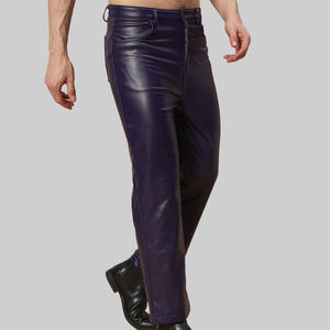 Pantalon en cuir décontracté pour homme, léger, taille élastique, taille mi-haute, impression de logo personnalisée, vente en gros, meilleur prix - Product Image 5