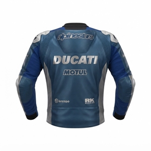 Men’s Rucati Cowhide Leather <b>Racing</b> <b>Jacket</b>/Chaqueta MotoCP Style CE Level 2 Armor Motorcycle Track Riding Protective Gear CE - Product Image 2