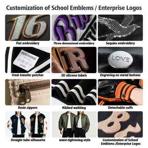 Chaqueta Bomber Varsity de Estilo Urbano para Jóvenes, Chaqueta Casual con Mangas de Cuero y Corte Ajustado para Hombre - Product Image 5