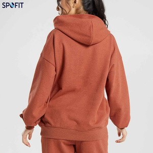 Sweat-shirts à manches longues surdimensionnés respirants de haute qualité, logo personnalisé, taille plus, sweat-shirt maxi à volants uni pour femmes, automne - Product Image 4