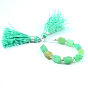 Cuentas facetadas de crisoprasa Natural Premium de alta calidad, hebra de piedras preciosas con forma de pepita verde para la mejor joyería de boda - Product Image 2