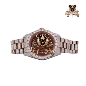 Luxury <b>Men</b>’s Moissanite Diamond Iced Out Quartz Timepiece with Stainless Steel Case and Crystal Bezel <b>for</b> Designer <b>Watch</b> Collect - Product Image 1