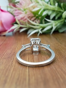 Custom Fancy Solitaire <b>Emerald</b> Cut GIA Certified Trendy Engagement Anniversary Wedding Gift <b>Ring</b> Set VVS Diamond 925 Sterling - Product Image 2