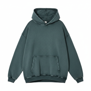 Sweat-shirt à capuche uni personnalisé en molleton de coton doux avec poche kangourou et capuche non réglable - Product Image 3