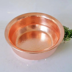 Handcrafted Beautiful Pedicure Bowl Handcrafted Copper Eco-Friendly Foot Spa Bowl for <b>Home</b> Portable Wholesale From India - Product Image 1