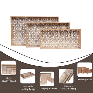 Premium Handmade Natural Solid Wood <b>Storage</b> <b>Tray</b>-Dishwasher Safe Modern Design for Bathroom Kitchen Home Hotel Tableware <b>Storage</b> - Product Image 3