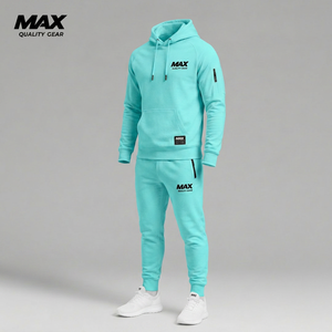 Survêtements personnalisés pour hommes, ensemble deux pièces en coton 100% pour le jogging, ensemble de pantalons décontractés d'été pour hommes, survêtement à capuche - Product Image 6