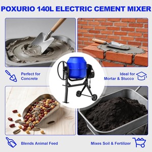 Bétonnière électrique HP, 750W, portable, avec support et roues, pour stuc, mortier, semences - Product Image 4