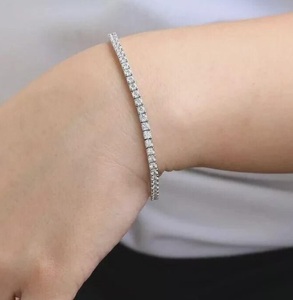 Chaîne de cheville de luxe en moissanite, style tennis, sertie de pierres, bijoux hip-hop, aspect diamant or blanc, cadeau brillant - Product Image 3