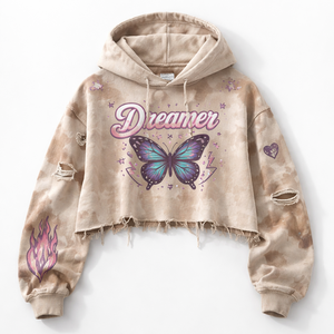 Sudadera Corta Premium con Efecto Desgastado para Mujer al por Mayor - Pedidos Personalizados Disponibles Directamente del Fabricante - Product Image 5