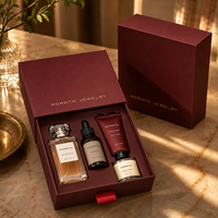 Boîte cadeau rigide à tiroir coulissant en feuille d'or avec doublure en éponge, emballage écologique réutilisable pour parfum