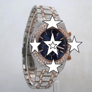 Luxury Unisex Stainless Steel Watch Dial Glass Analog Quartz <b>Chronograph</b> 41mm Square Case Push Button Hidden Clasp Auto Date - Product Image 2
