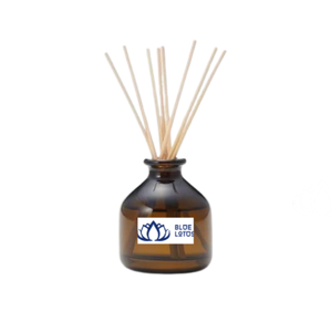 BLUE LOTUS Rattan <b>Reed</b> <b>Diffuser</b> Set Round Amber Bottle Eco-Friendly Alcohol Free Handcrafted Long Lasting Fragrance Aroma Sticks - Product Image 1