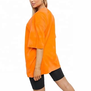 Meilleur T-shirt ample à col rond et manches courtes pour femme, couleur unie, 100 % coton, coupe décontractée, tricoté, respirant, printemps-été - Product Image 3