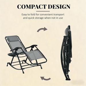 Sedie a dondolo pieghevoli impermeabili per esterni, ideali per giardini, parchi e ristoranti - Product Image 3