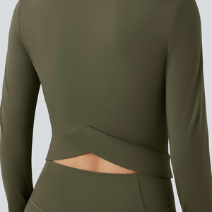 Hot Selling Breathable Women Yoga Set Zip Up Long Sleeve Crop <b>Jacket</b> High Waist Leggings Seamless Quick Dry Fitness Gym Wear - Product Image 5