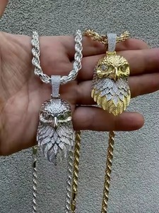 Pendentif plaqué or blanc de luxe avec diamant étincelant, nouveau design, bijoux hip-hop pour hommes, femmes et cadeaux - Product Image 1