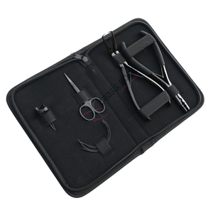 Kit completo de herramientas para extensiones de cabello negro – Alicates removedores de microperlas, Alicates de crimpado de 2 orificios, Agujas curvas y de separación para cabello - Product Image 6