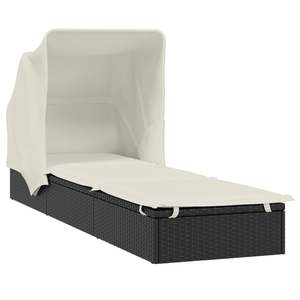 Tumbona Plegable Negra de Ratán Sintético de 83.9 x 24.8 x 38.2 Pulgadas, Elegante Tumbona para Tomar el Sol - Product Image 4