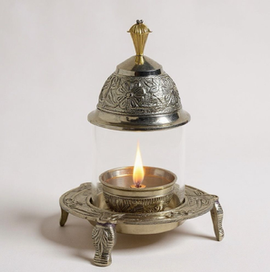 Tapa de latón con cuentas de cristal para lámpara Akhand Jyoti Diya, para decoración de Puja, disponible a precios de mayorista. - Product Image 4