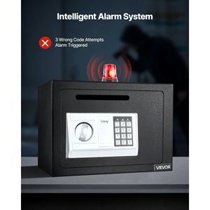 Cassetta di sicurezza compatta da 0,6 piedi cubi per deposito contanti, resistente, con manopola a combinazione e fessura frontale per deposito, armadietti di stoccaggio a L - Product Image 6