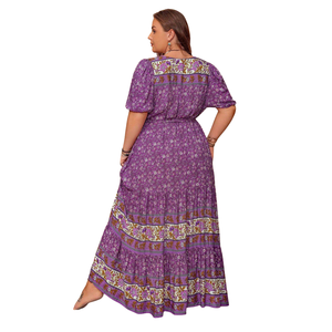 Vestido largo informal con estampado floral para mujer, estilo línea A, para vacaciones - Product Image 2