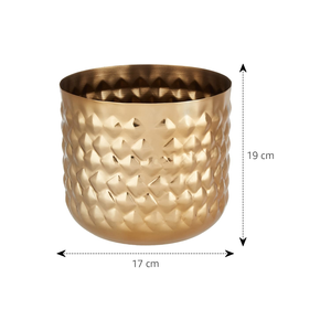 Maceta de Metal con Textura de Piña Dorada, Decorativa para Interiores, Contenedor para Flores, para Hogar Moderno, Sala de Estar, Balcón, Oficina - Product Image 2