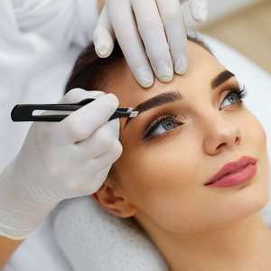 5 pinces à épiler de luxe incurvées en acier inoxydable à haute teneur en carbone, à pointe inclinée, pour sourcils et cils, écologiques - Product Image 4