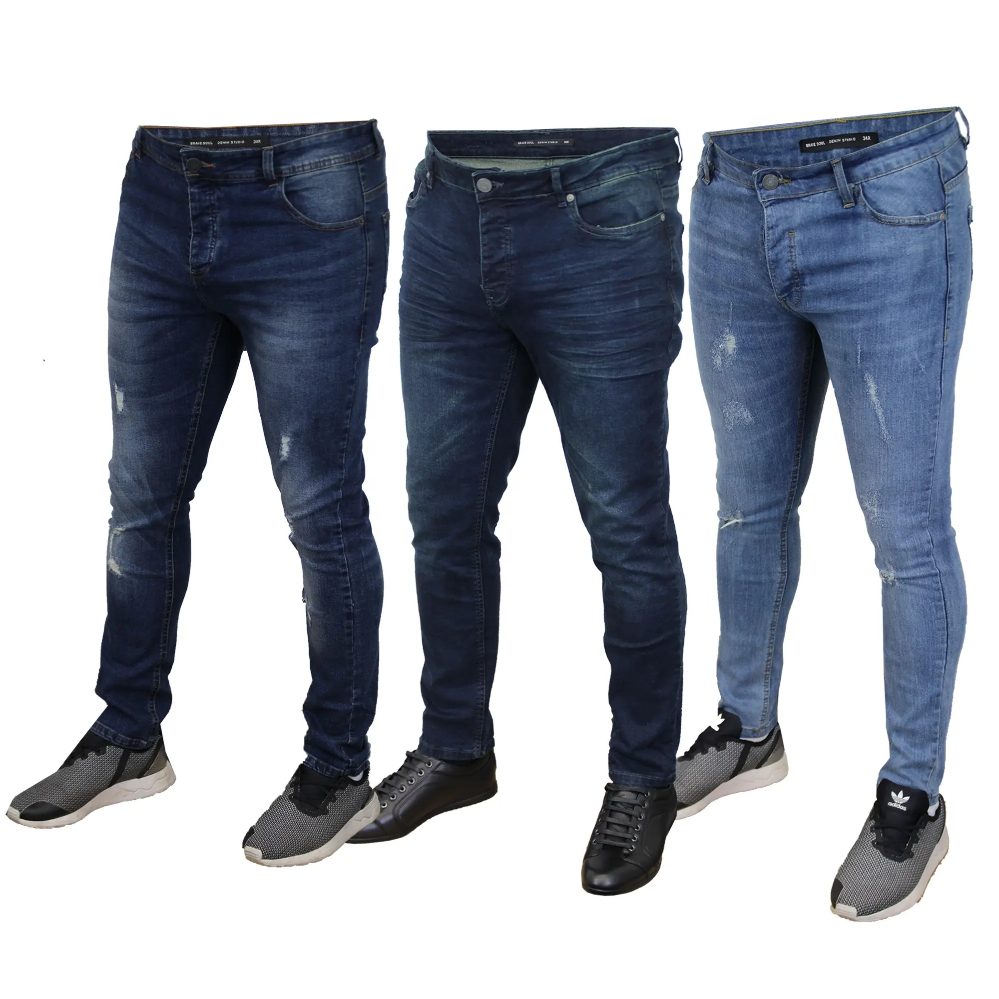 Pantalones vaqueros ajustados personalizados a la moda para hombre, pantalones vaqueros rasgados, ropa informal de verano, pantalones vaqueros para hombre