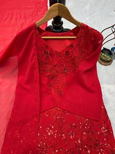 Presenting New Designer ,Party Wear Look ,<b>Top</b>-Plazzo and ,Dupatta With ,Heavy Embroidery Work - Product Image 3