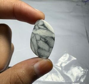 Cabochon de Jaspe Pinolithe Naturel, Pierre Précieuse en Cristal pour Création de Bijoux, Fourniture de Pierres de Guérison, Blanc et Noir - Product Image 3