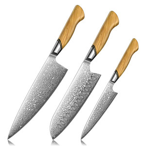 Customized Handmade Pakistan Made Damascus Chef <b>Knives</b> <b>Set</b> 67-Layer Wood Handles Right-Handed Design-OEM Service Available - Product Image 1