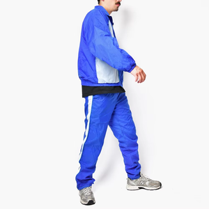 Ensemble de survêtement décontracté pour homme, bleu, à blocs de couleur, à capuche, manches longues, taille élastique, style sportif, léger, en coton, pour le jogging - Product Image 5