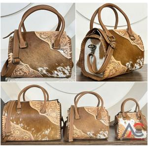 Sac fourre-tout tendance en cuir de vachette pleine fleur, fait main, style cowgirl, pour voyage, bureau, boutique - Product Image 1