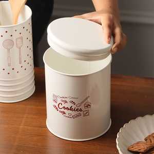 Pot de rangement en métal de qualité supérieure avec couvercle en bois pour l'organisation du comptoir de cuisine et la décoration de la maison - Product Image 4