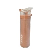 Bouteille d'eau portable avec paille rabattable pour la gym et les voyages, bouteille de sport unisexe en plastique, design minimaliste, sans BPA